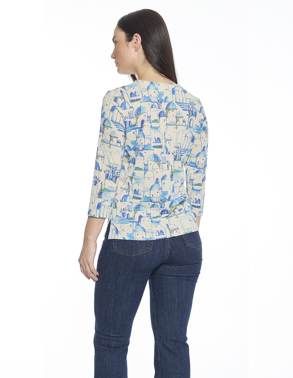 Blusa hazel manga 3/4 para mujer