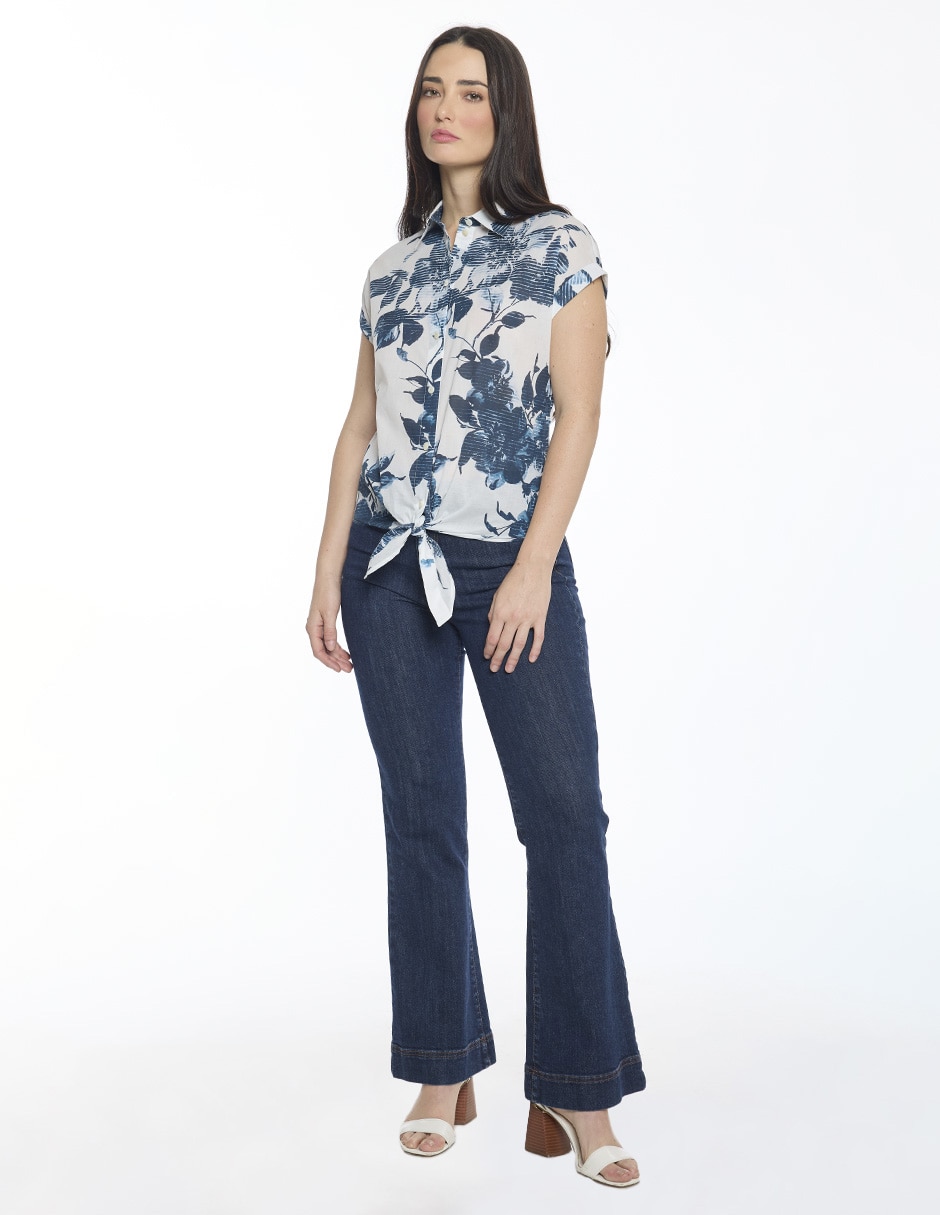 Blusa hazel manga corta para mujer