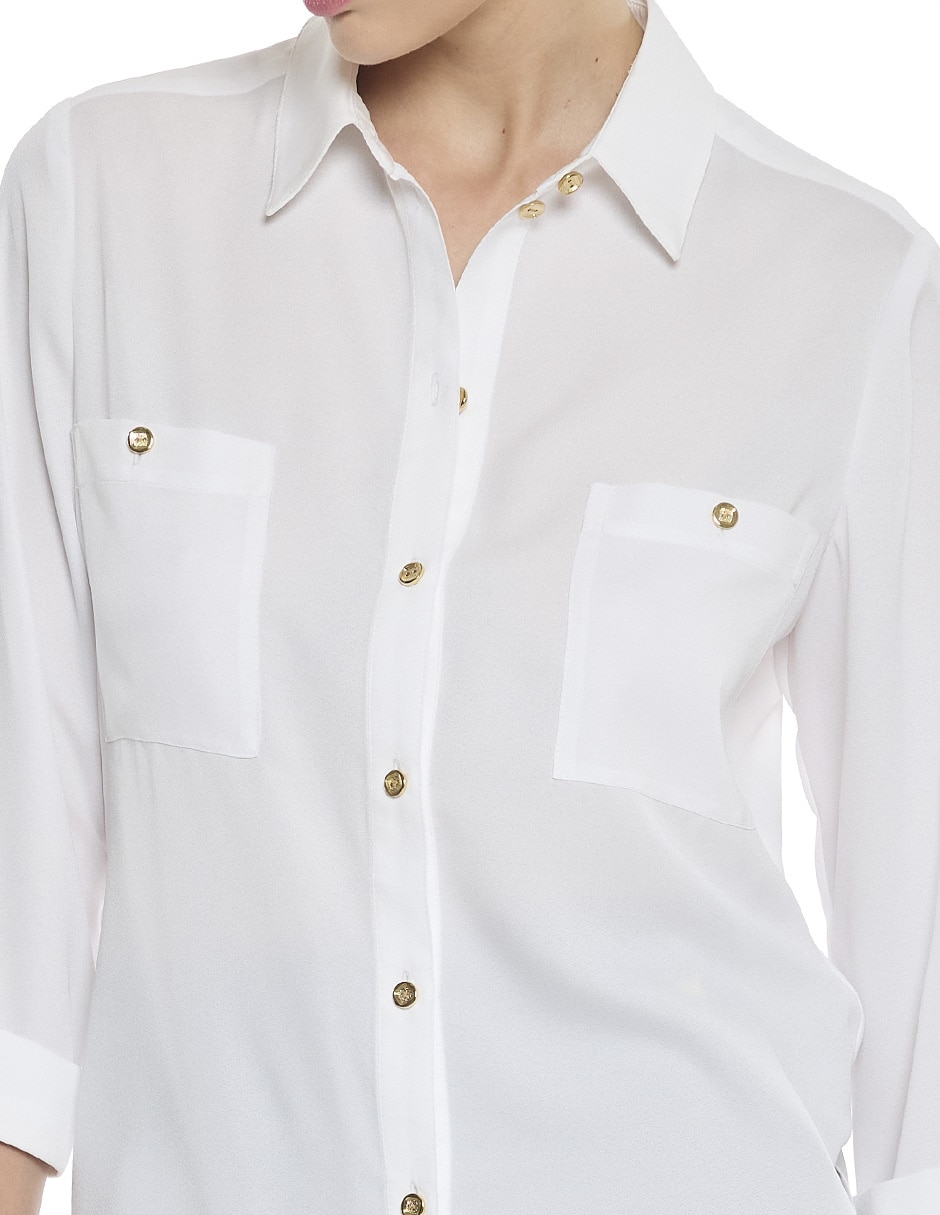 Blusa camisera agathe manga 3/4 para mujer