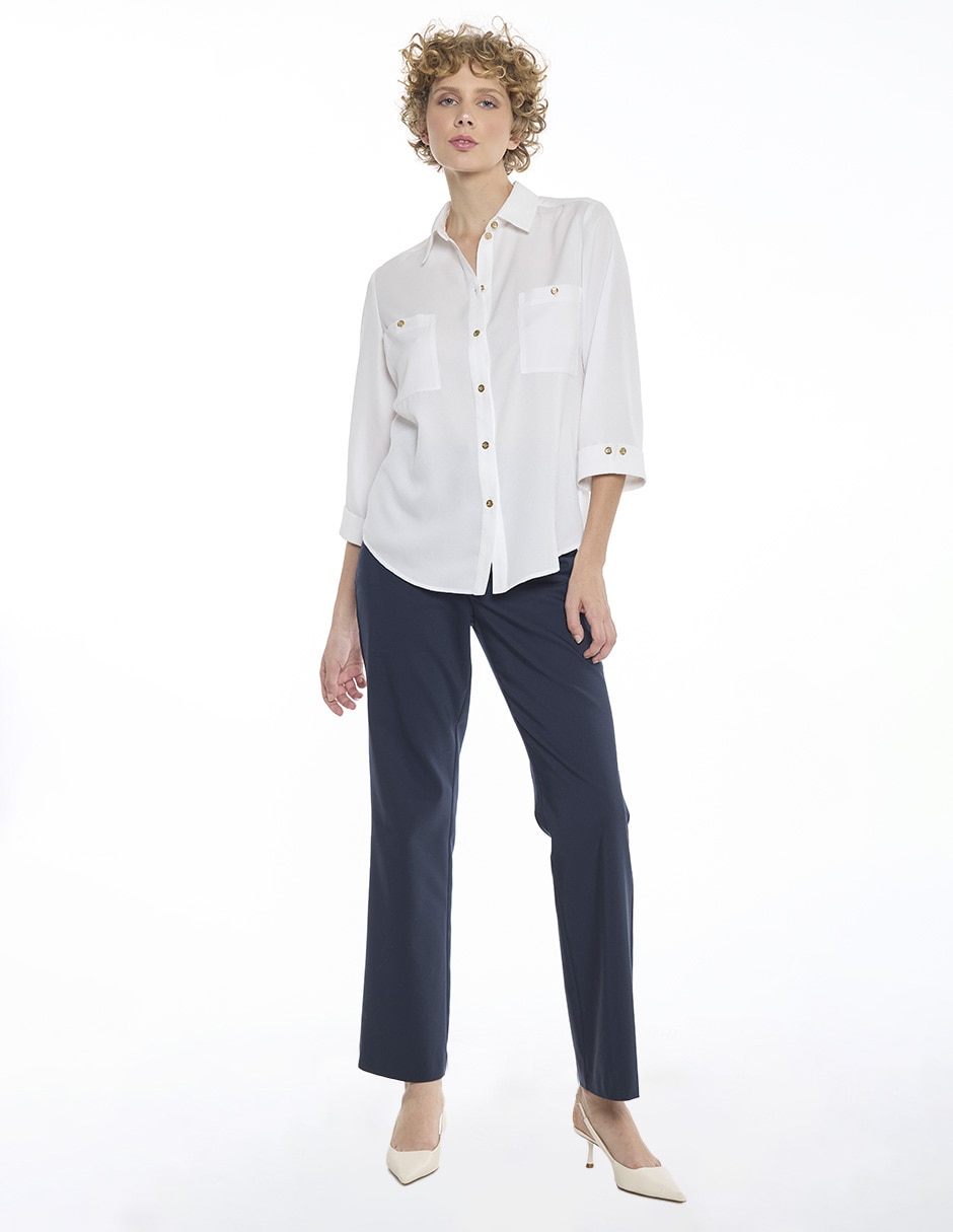 Blusa camisera agathe manga 3/4 para mujer