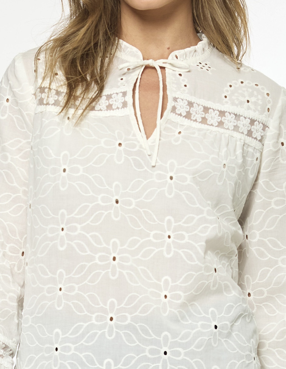 Blusa esenciales manga larga para mujer