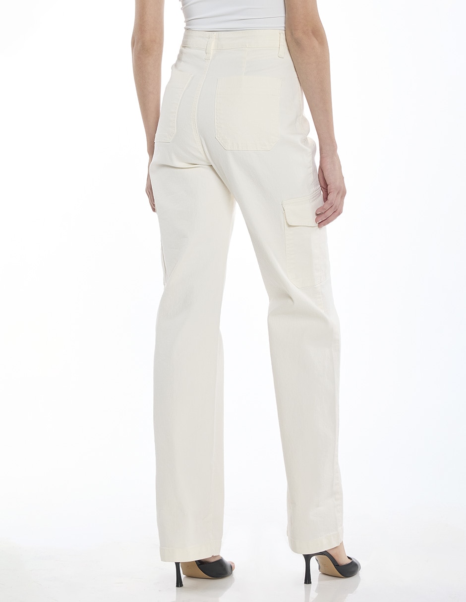 Jeans cargo straight para mujer 4