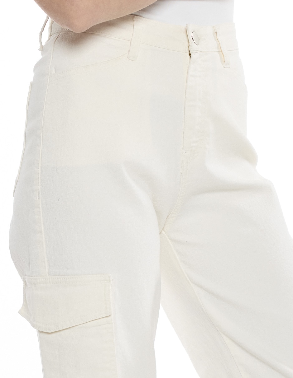 Jeans cargo straight para mujer 5