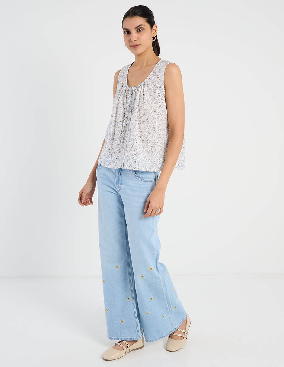 Jeans flare flare para mujer 5