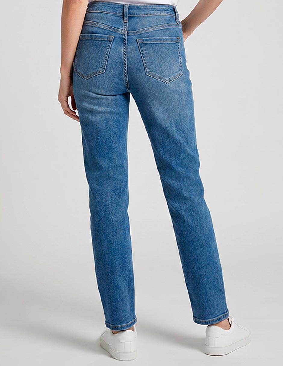Jeans slim corte cintura para mujer 2
