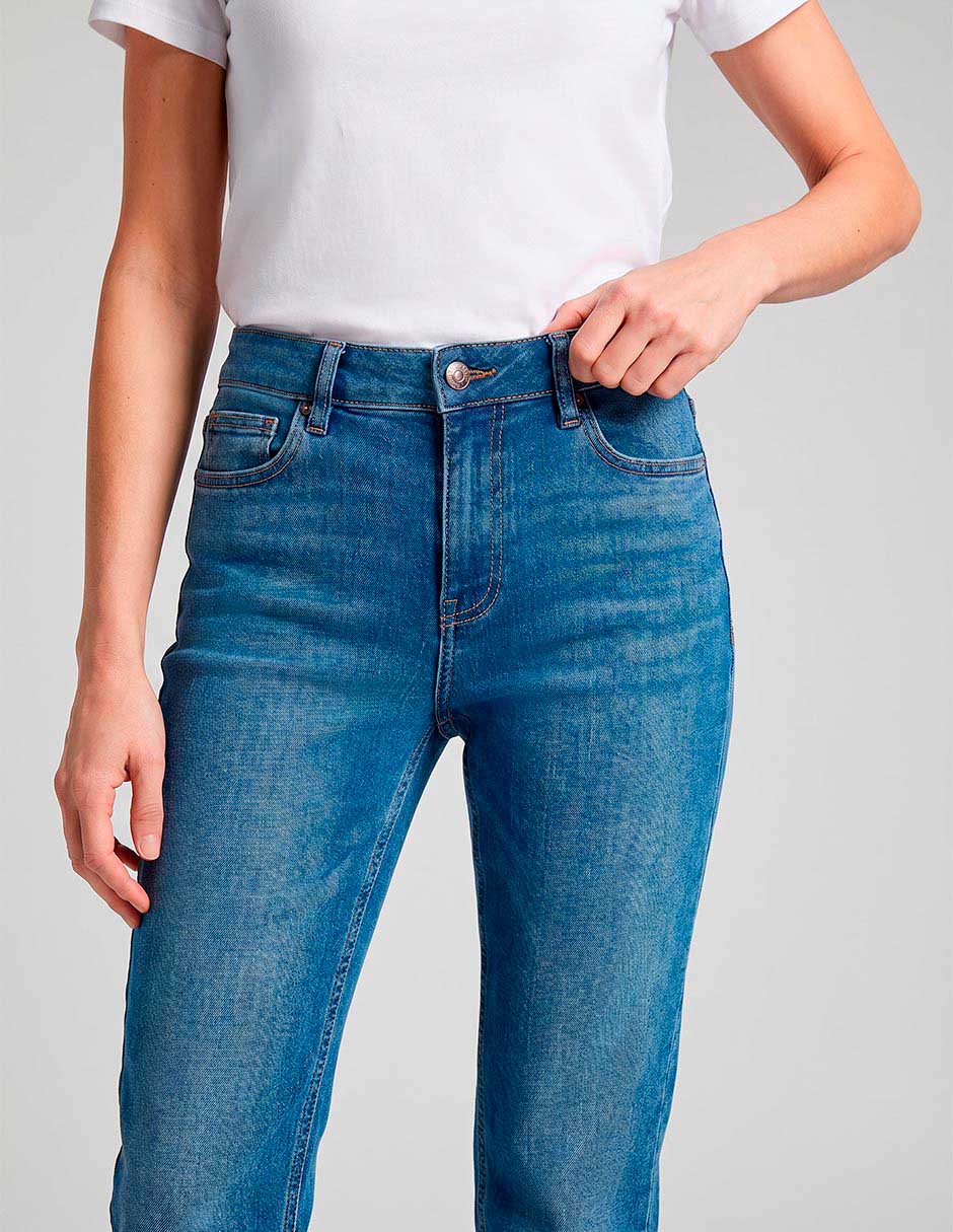 Jeans slim corte cintura para mujer 3