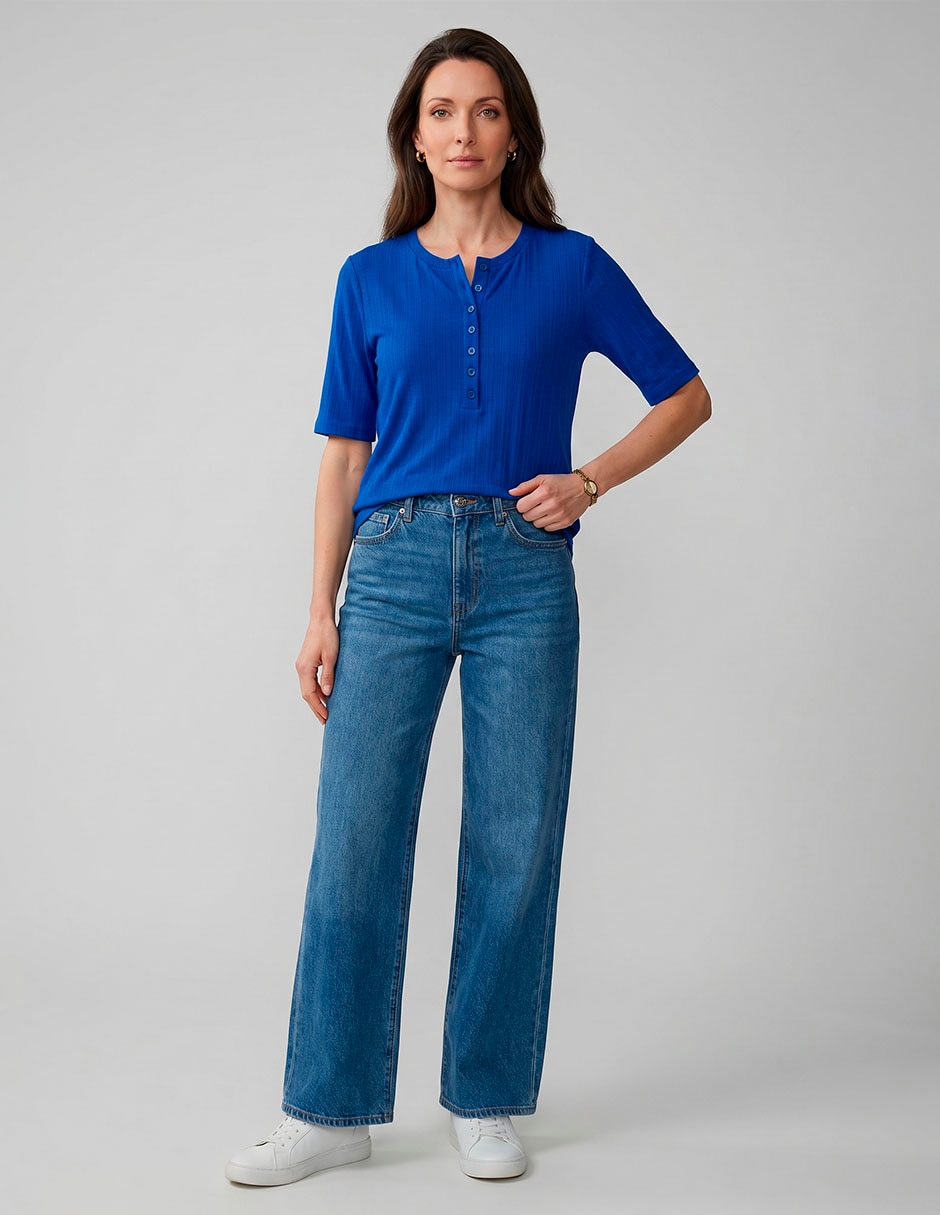 Blusa manga corta para mujer