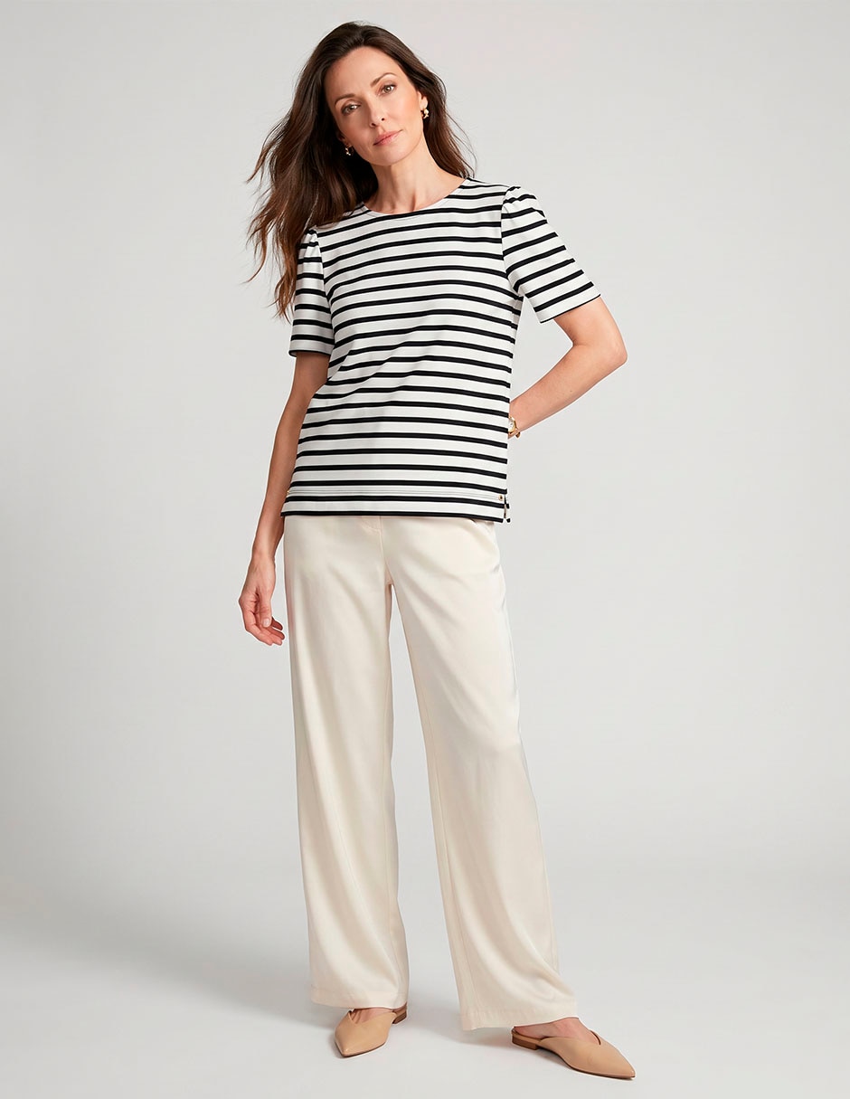 Playera manga corta Liz Claiborne cuello redondo para mujer