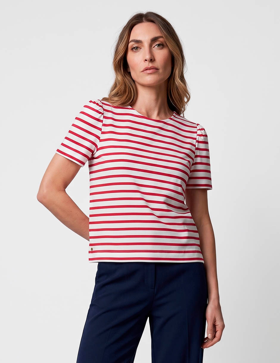 Playera manga corta cuello redondo para mujer