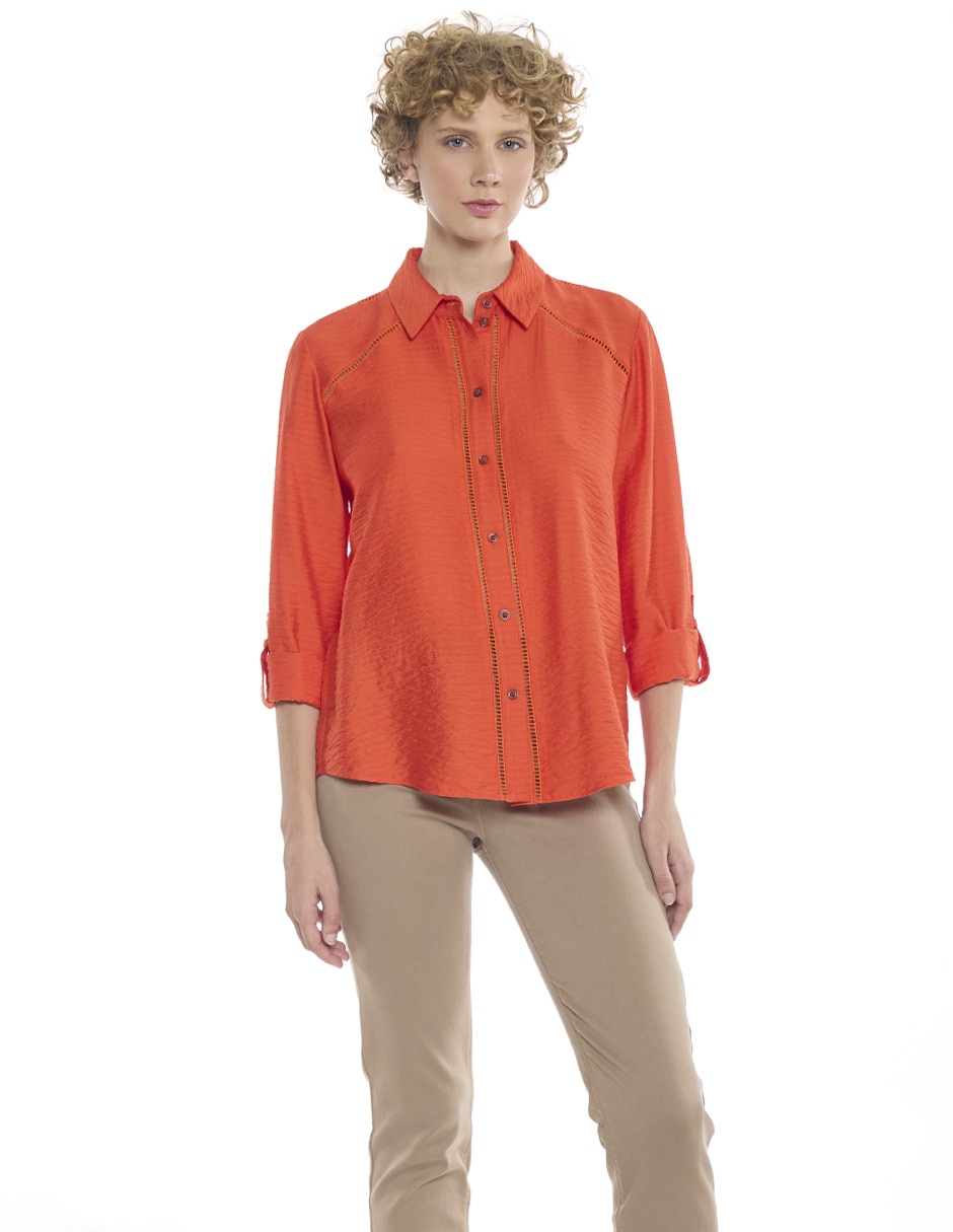 Blusa camisera manga larga para mujer 1