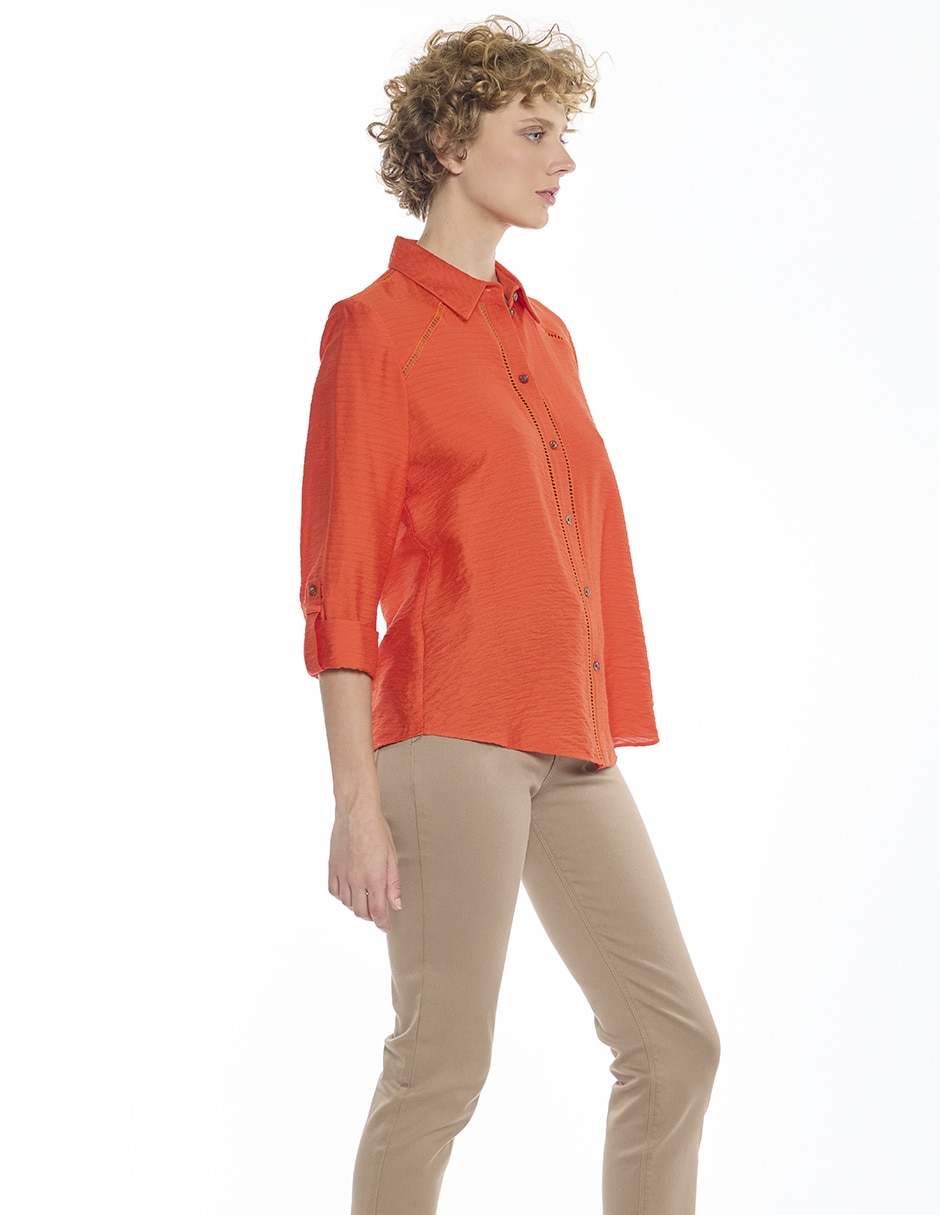 Blusa camisera manga larga para mujer 7
