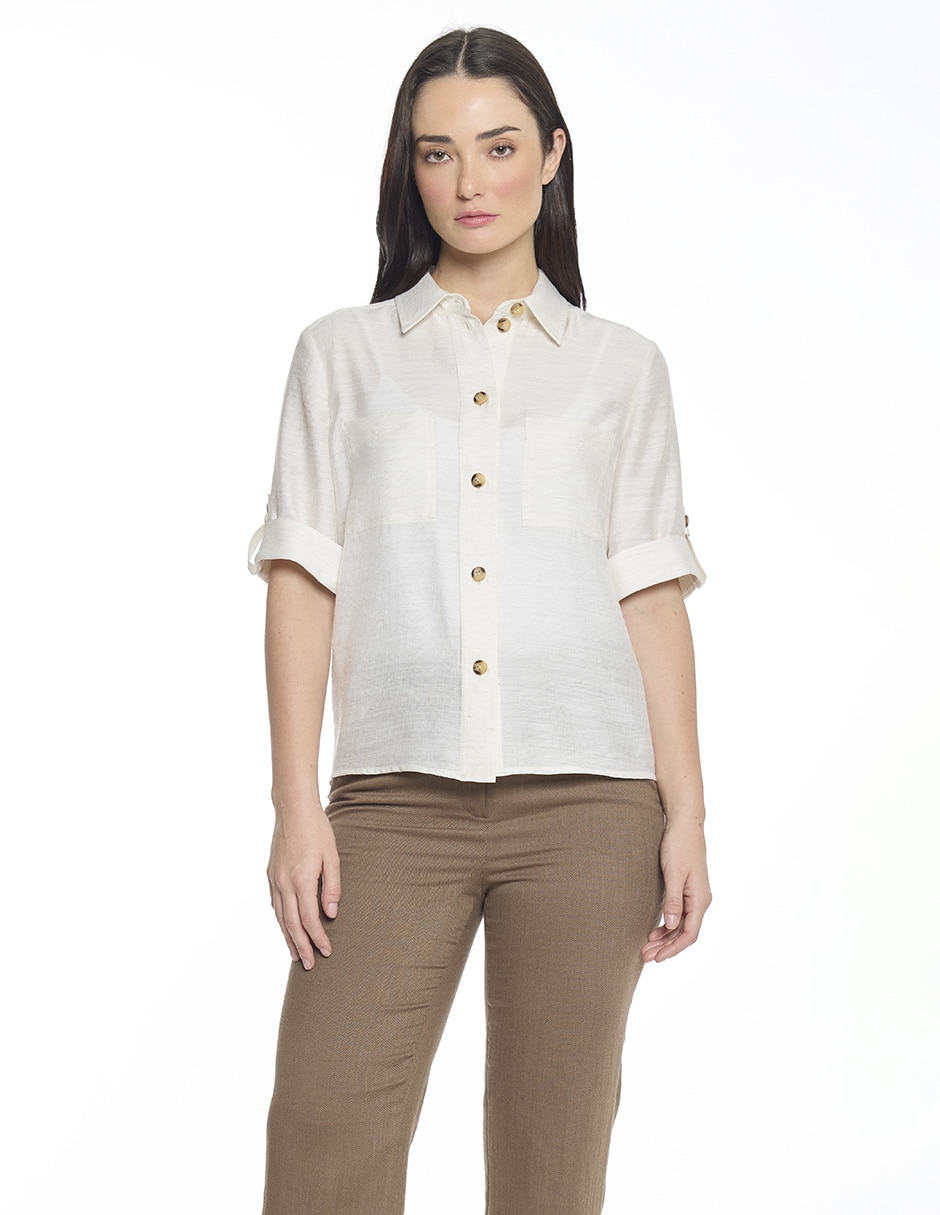 Blusa manga al codo para mujer 1
