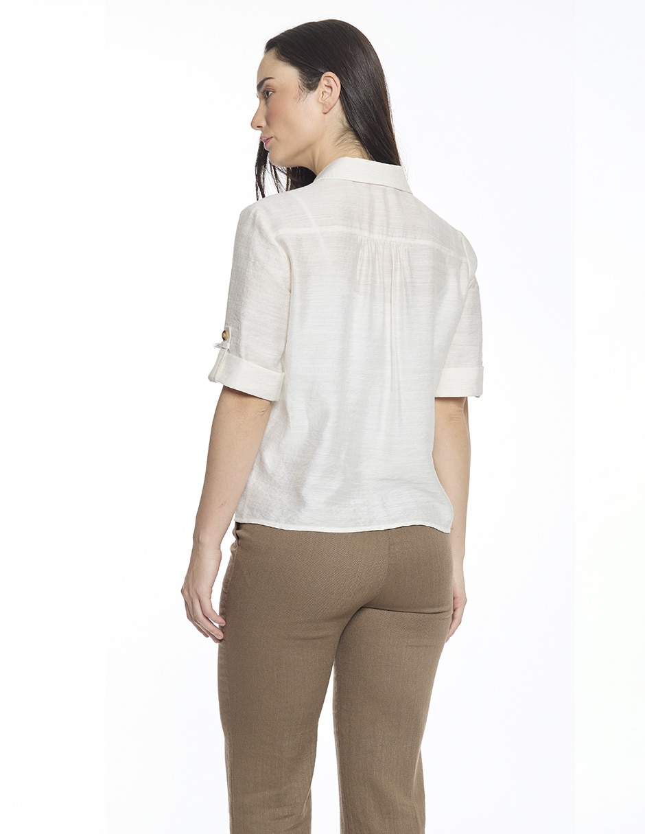 Blusa manga al codo para mujer 8