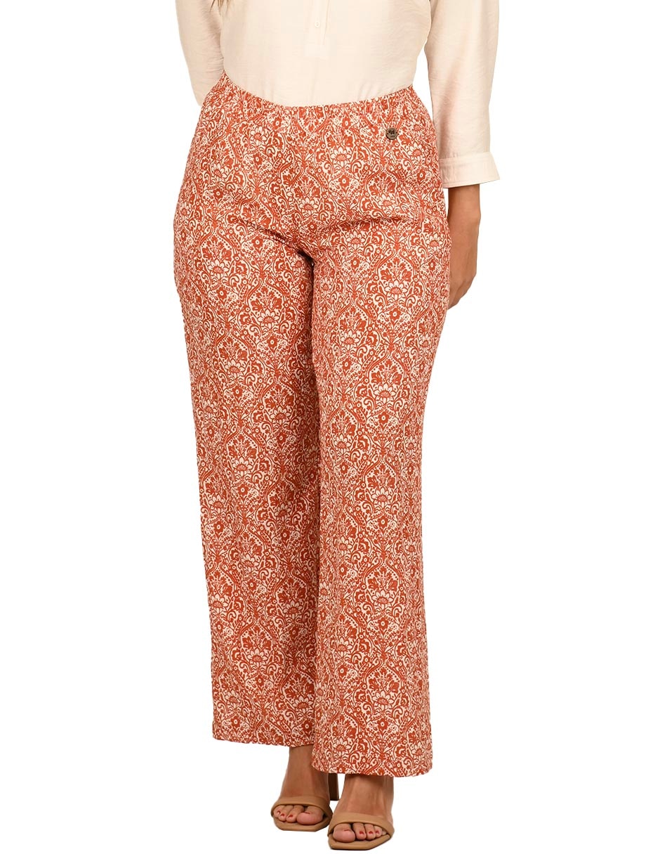 Pantalón acampanado amplio para mujer