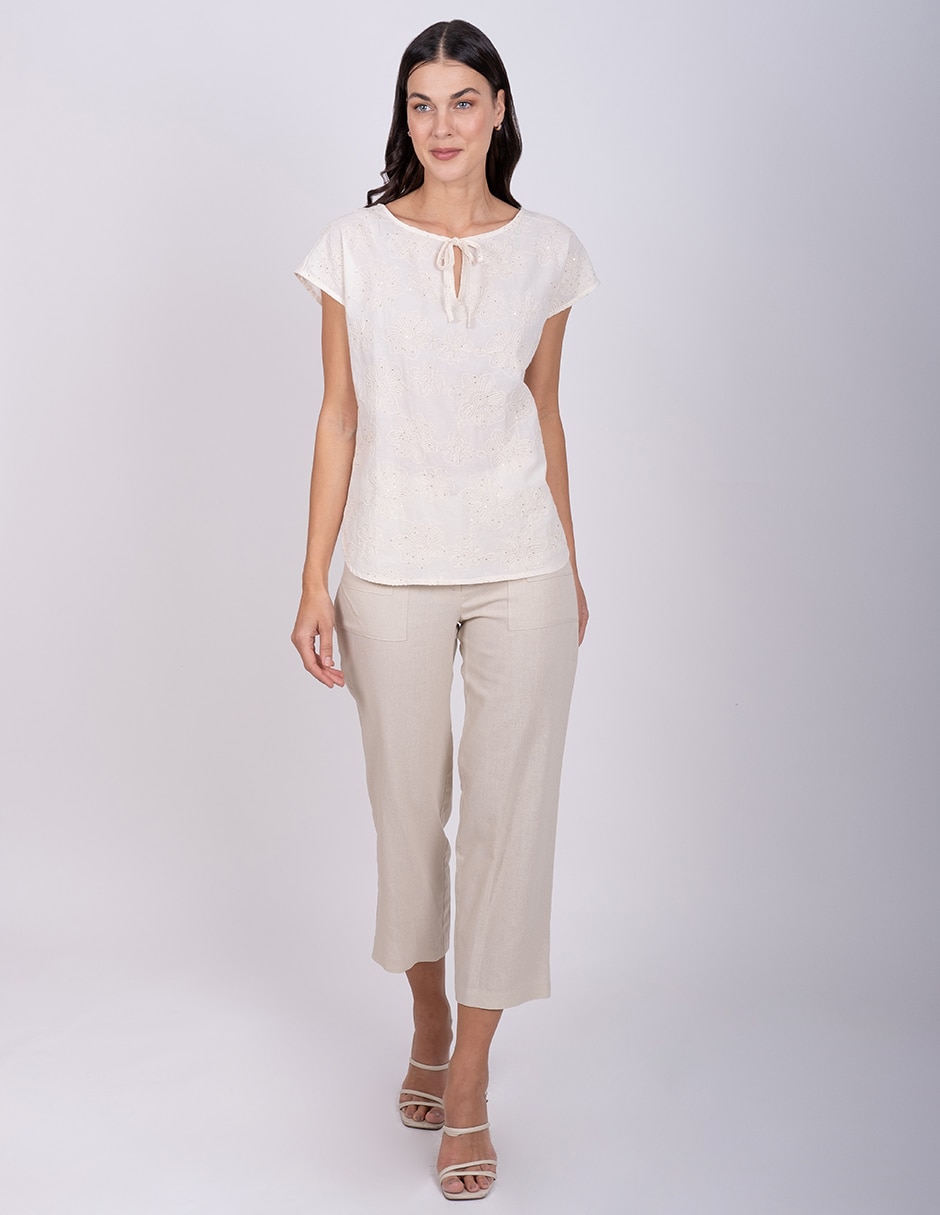 Blusa manga corta para mujer