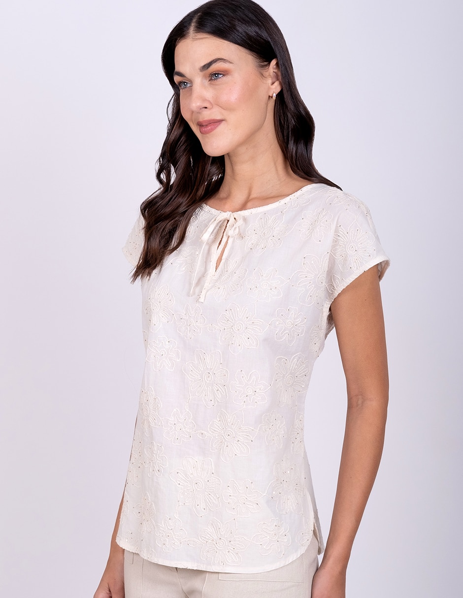Blusa manga corta para mujer