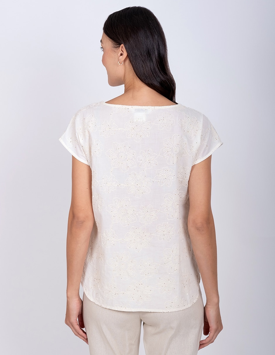 Blusa manga corta para mujer
