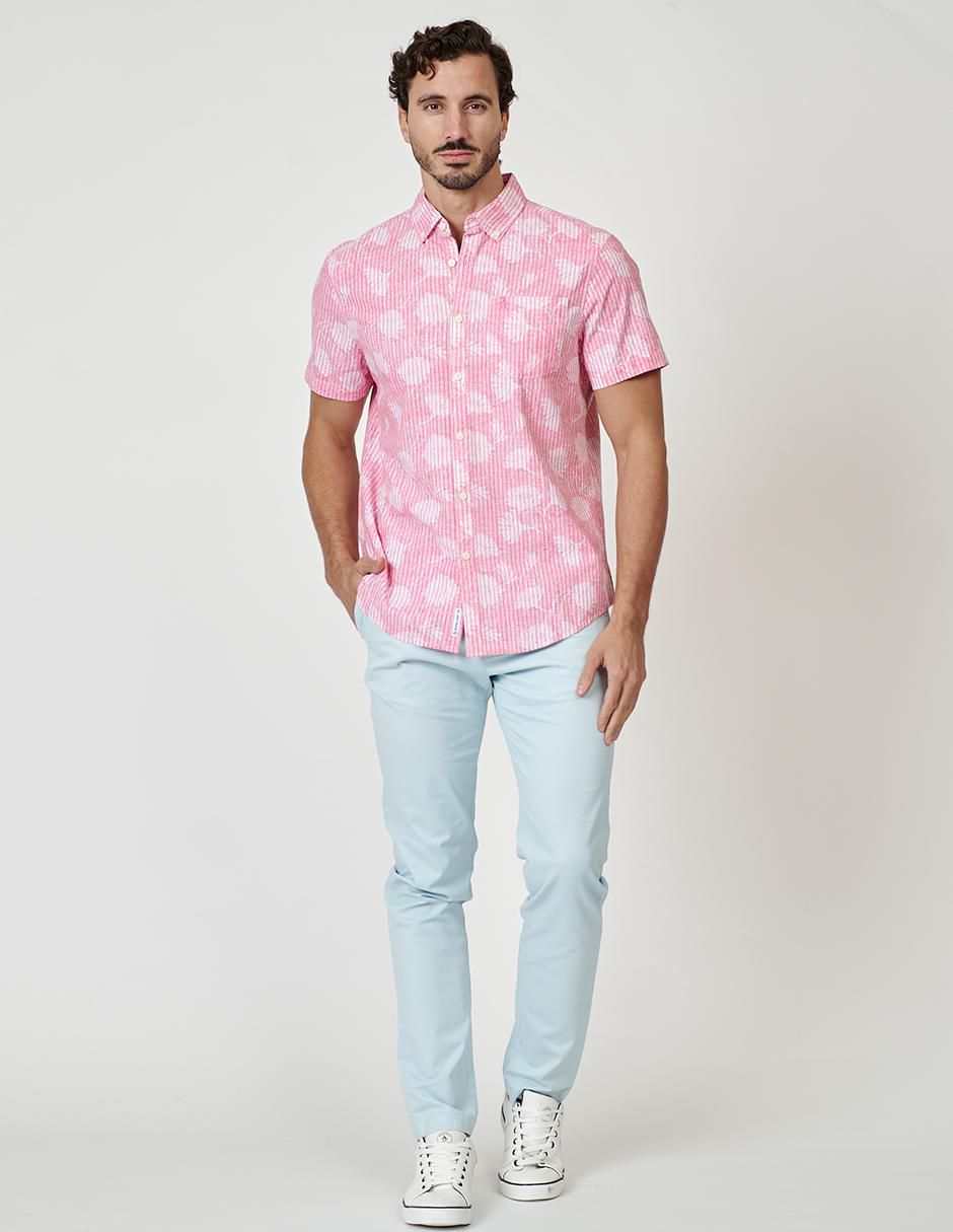 Camisa casual manga corta para hombre