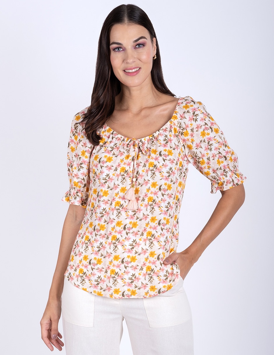 Blusa manga al codo para mujer 1