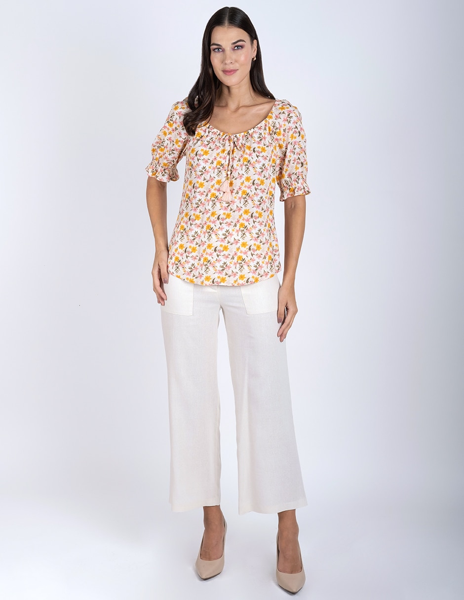 Blusa manga al codo para mujer 5