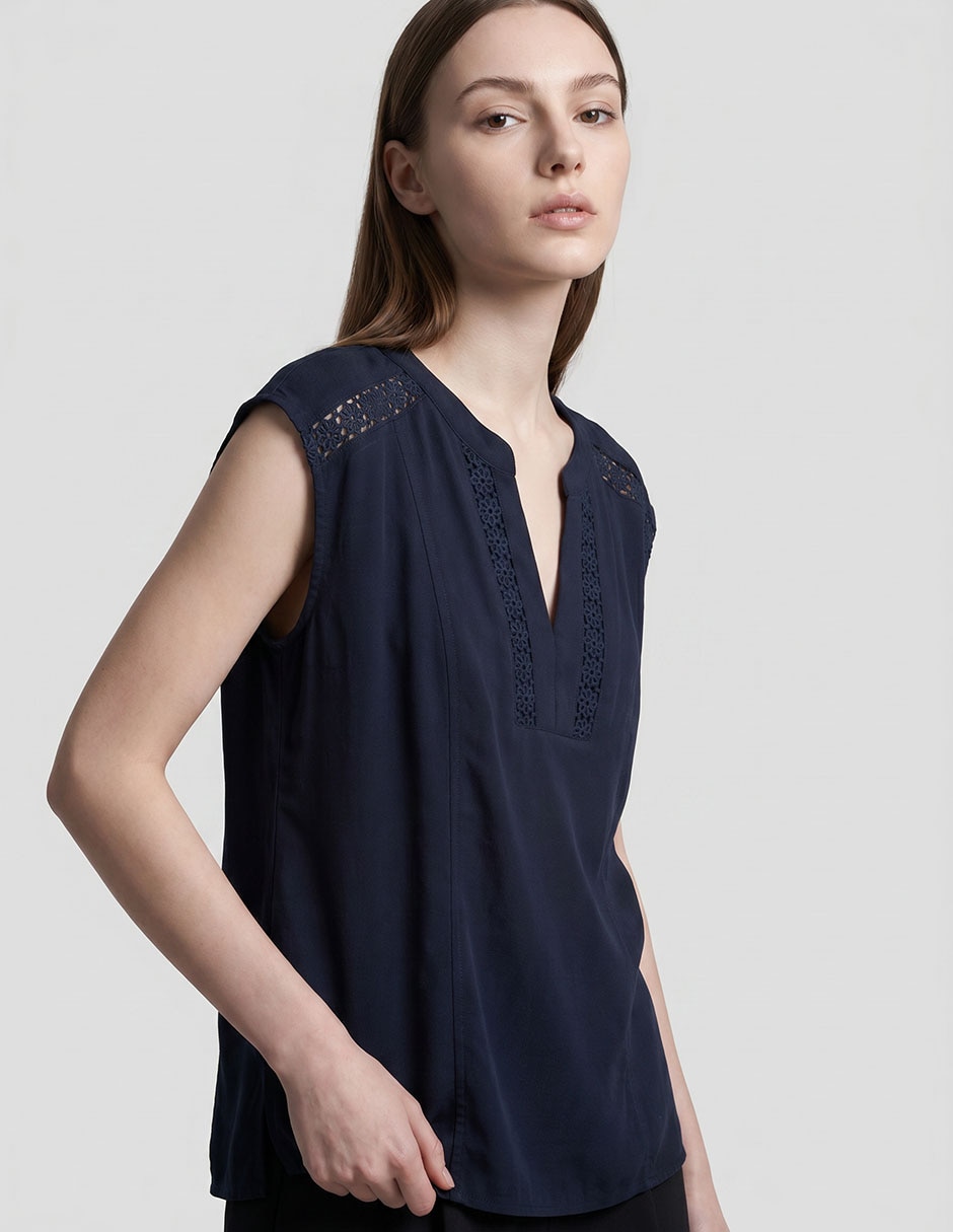 Blusa manga corta para mujer