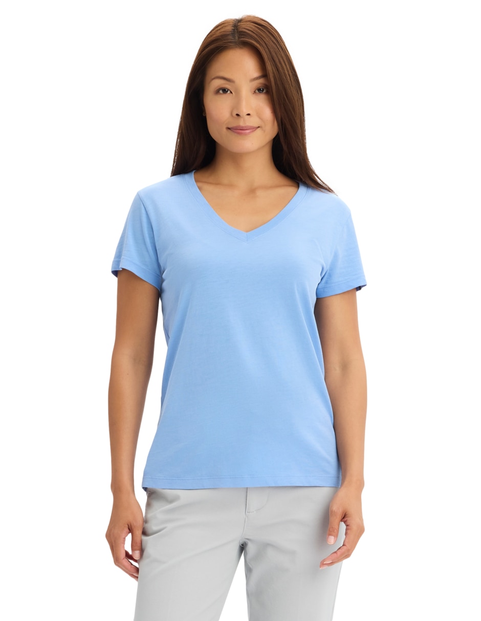 Playera manga corta Dockers cuello v mujer