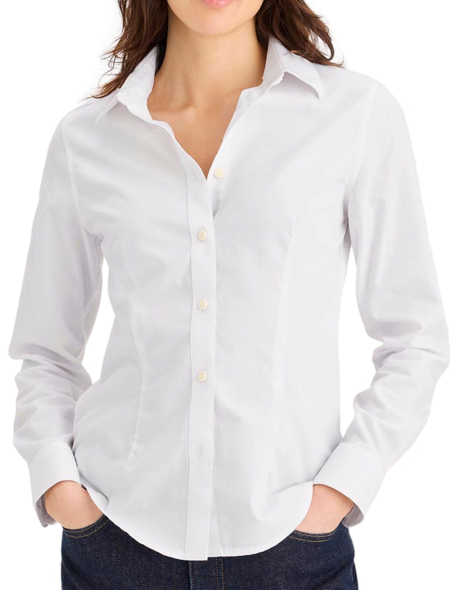 Blusa camisera Dockers manga larga para mujer