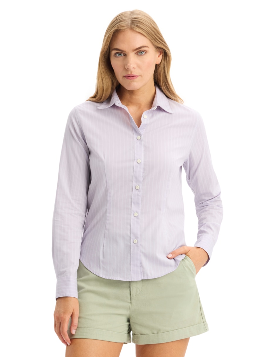 Blusa camisera Dockers manga larga para mujer