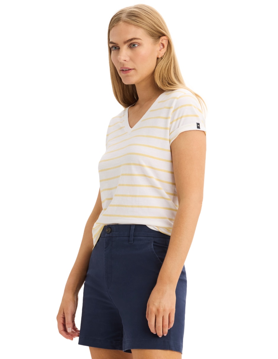 Playera manga corta Dockers cuello v para mujer