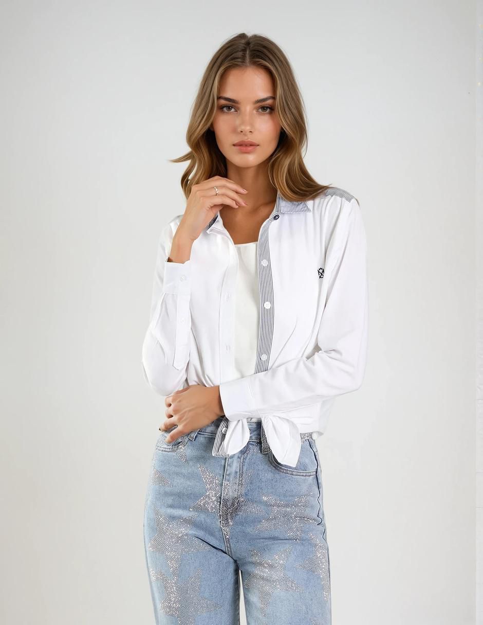 Blusa camisera Muletta manga larga para mujer