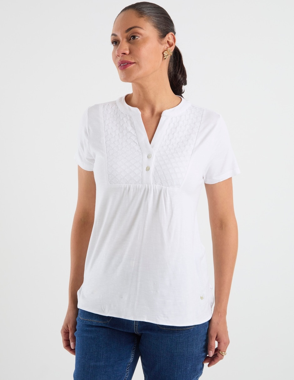 Playera manga corta cuello V para mujer Playera manga corta cuello V para mujer