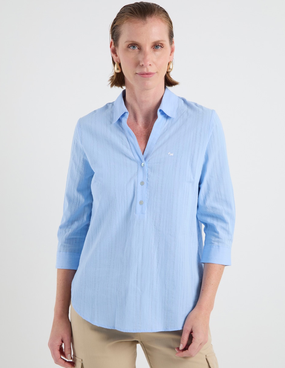 Blusa camisera manga 3/4 para mujer Blusa camisera manga 3/4 para mujer