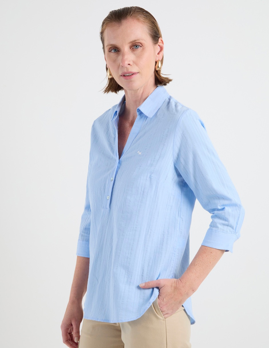 Blusa camisera manga 3/4 para mujer 5