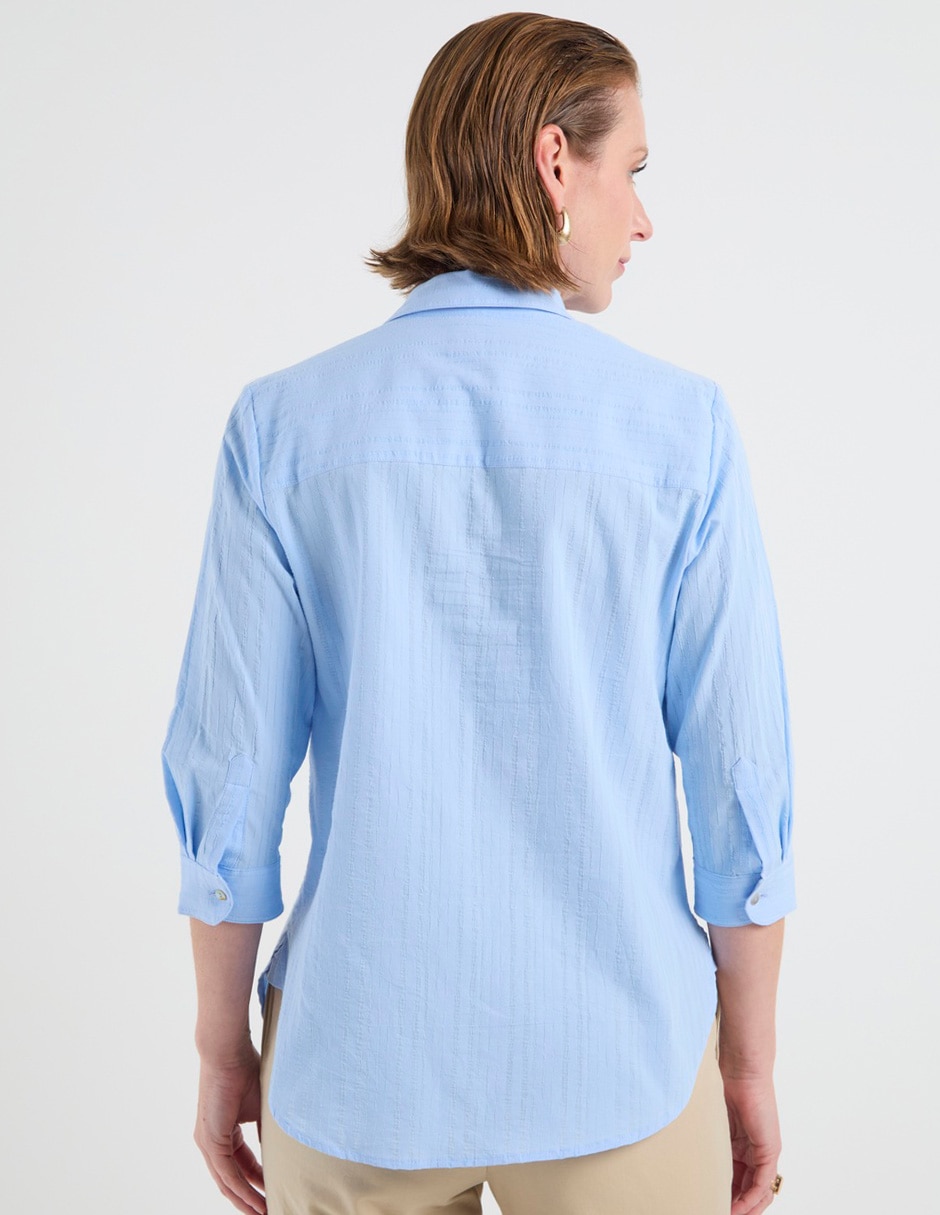 Blusa camisera manga 3/4 para mujer 6