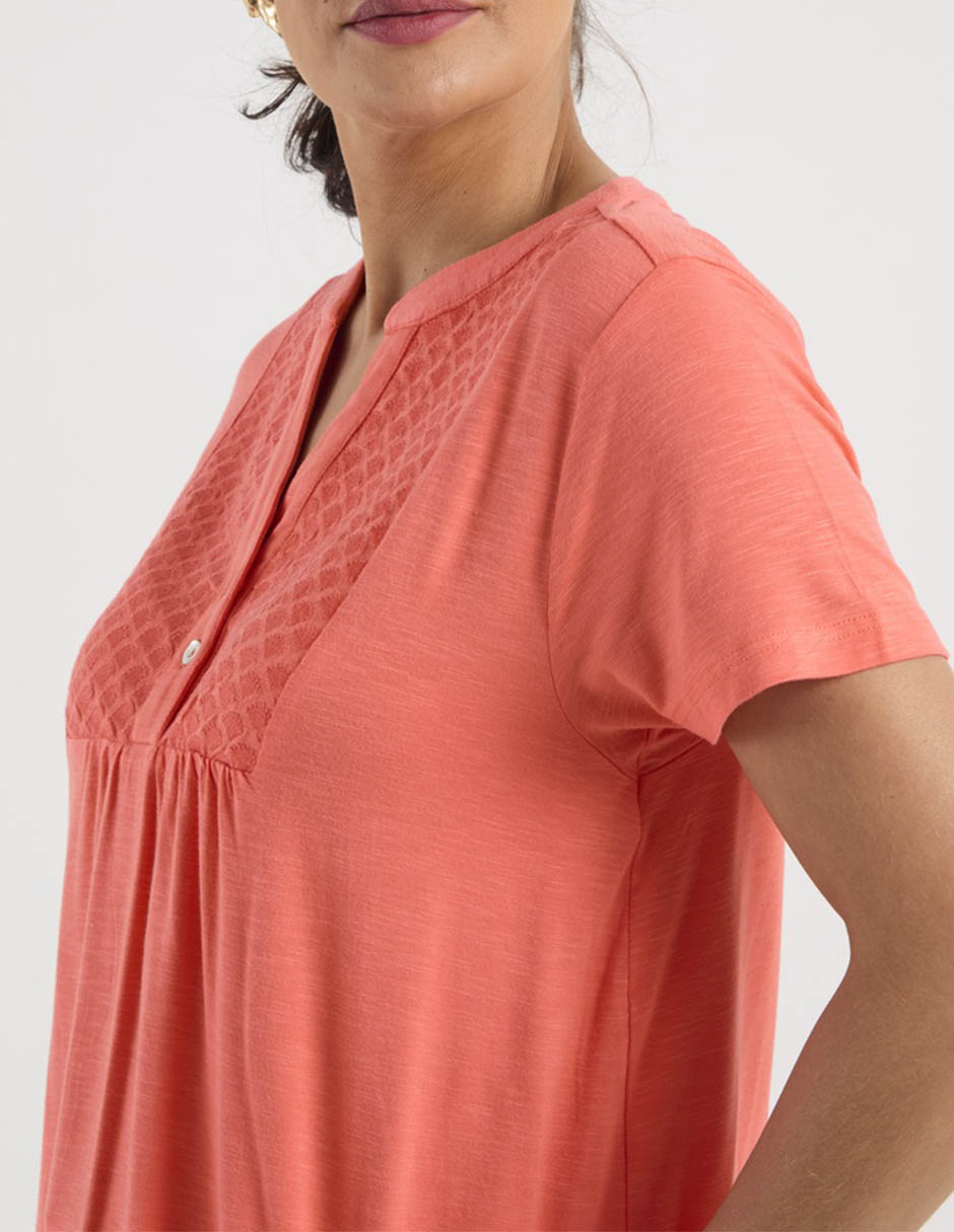 Playera manga corta cuello V para mujer 2