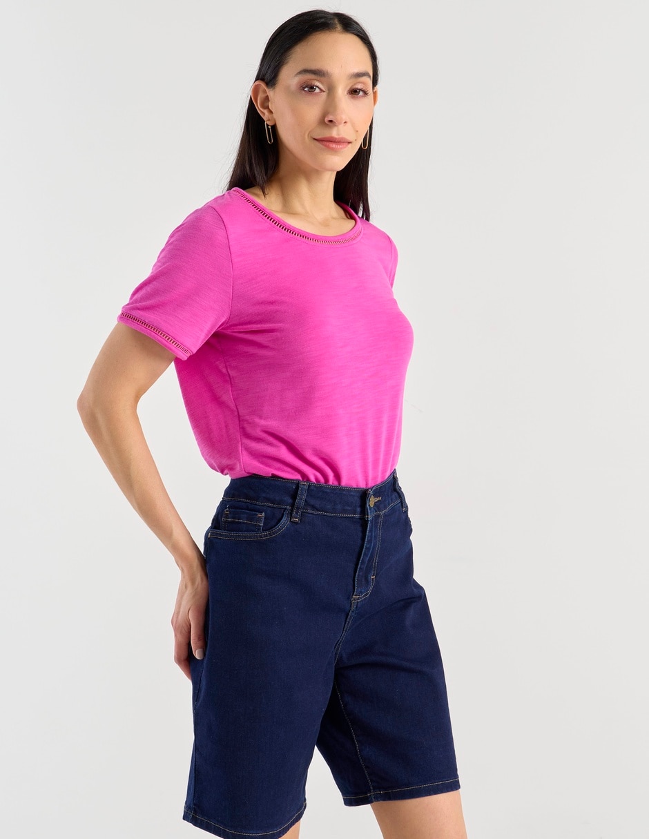 Playera manga corta cuello redondo para mujer Playera manga corta cuello redondo para mujer