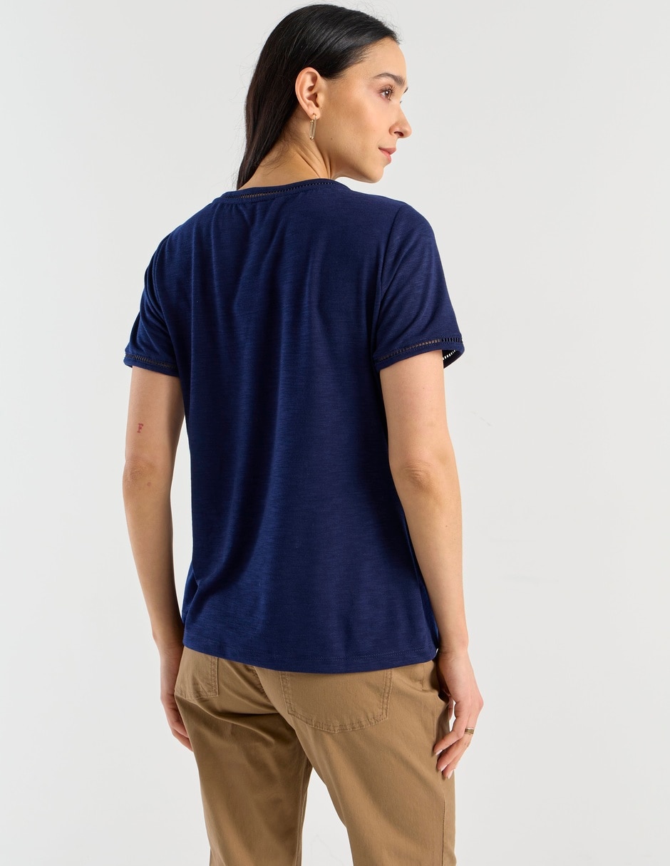 Playera manga corta cuello redondo para mujer 6