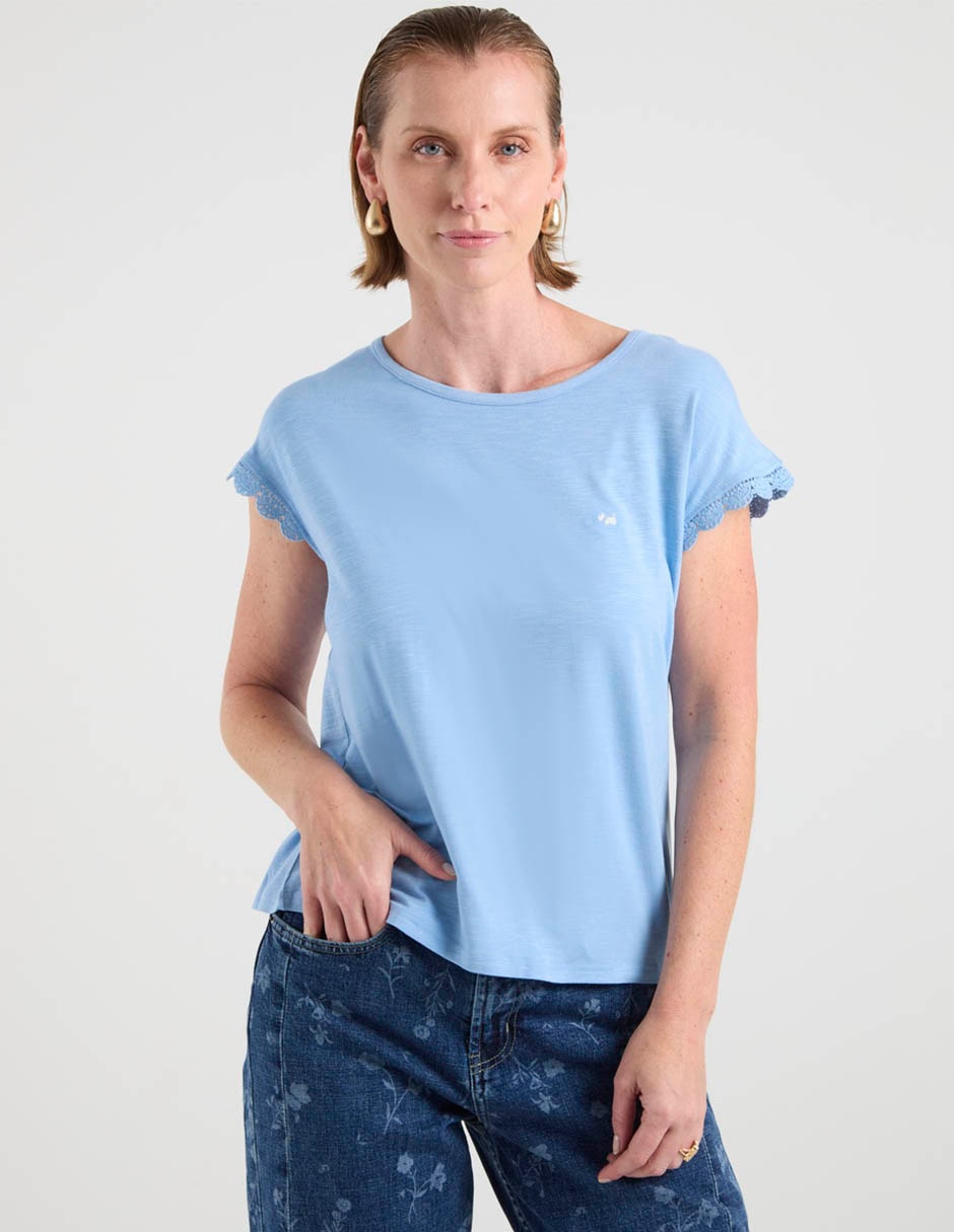 Playera manga corta cuello redondo para mujer Playera manga corta cuello redondo para mujer