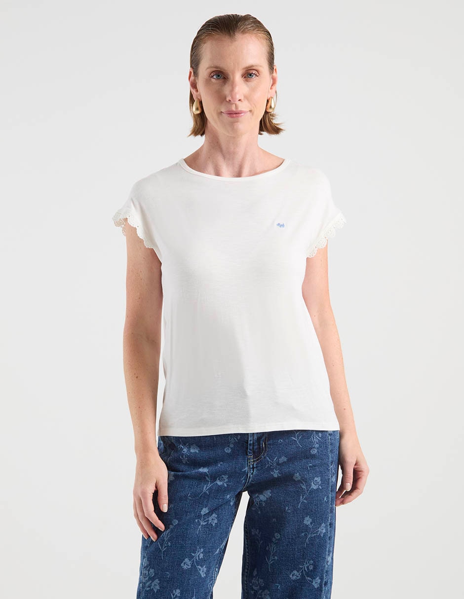 Playera manga corta cuello redondo para mujer 5