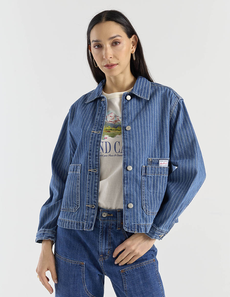 Chamarra denim de algodón para mujer 1