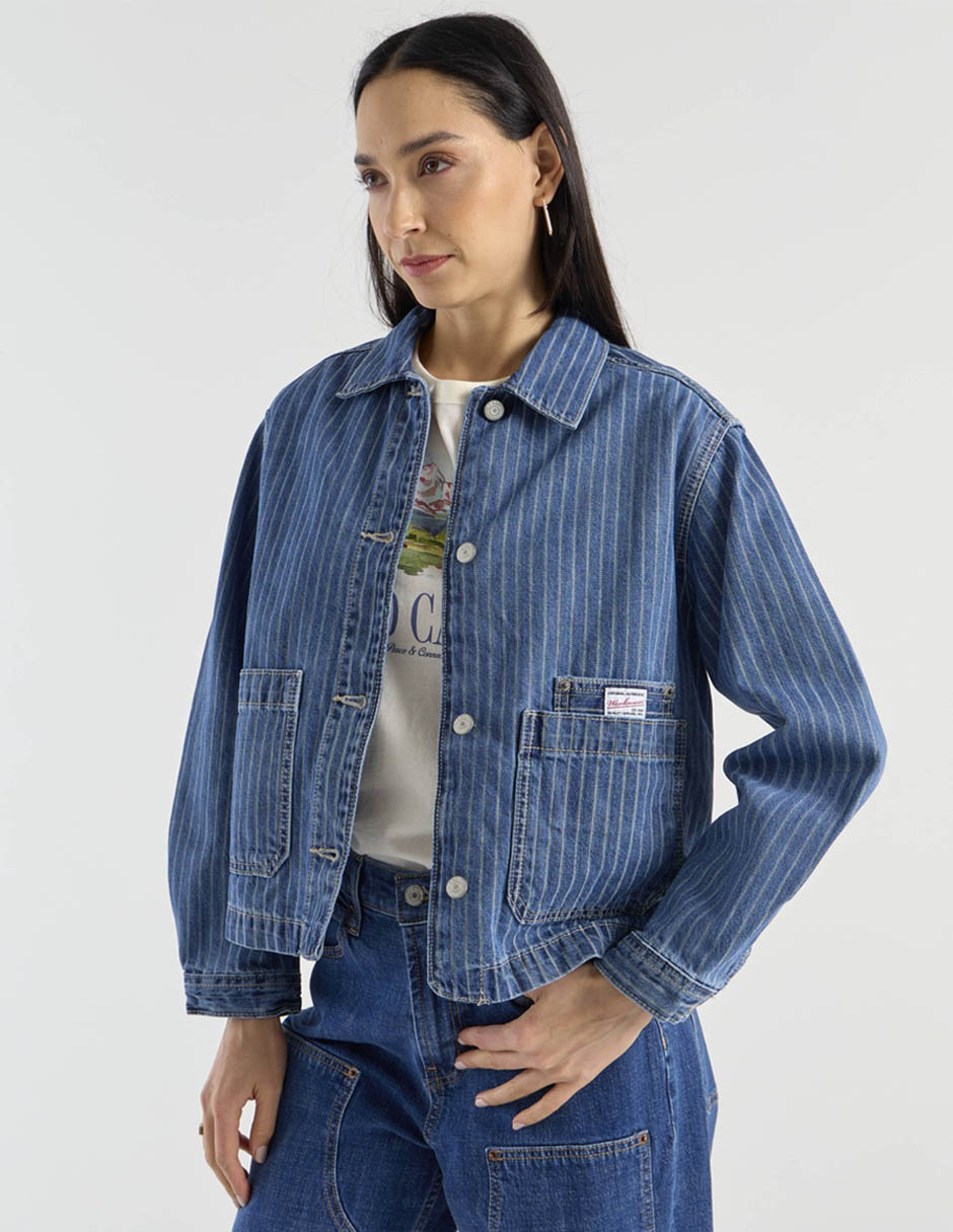 Chamarra denim de algodón para mujer 7