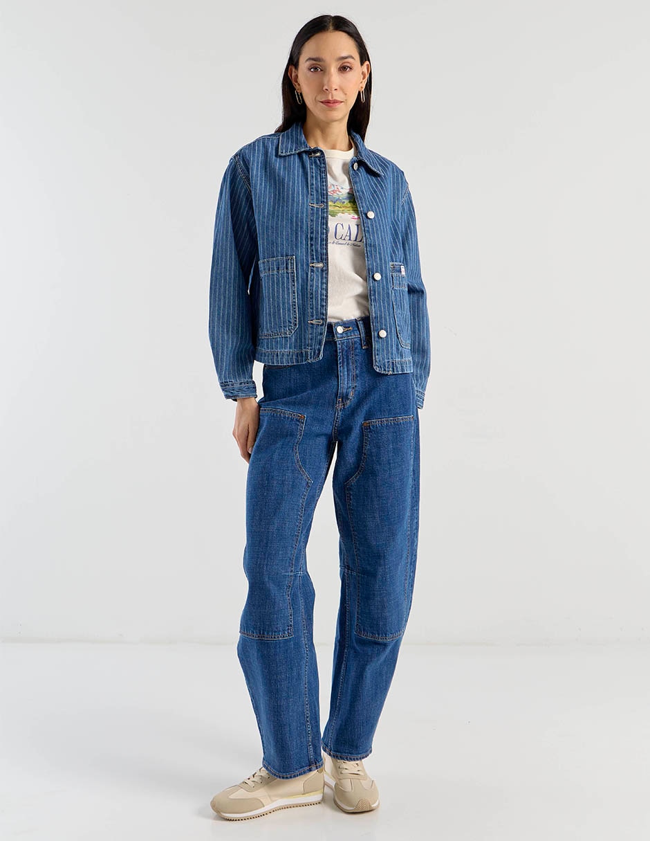 Chamarra denim de algodón para mujer 8