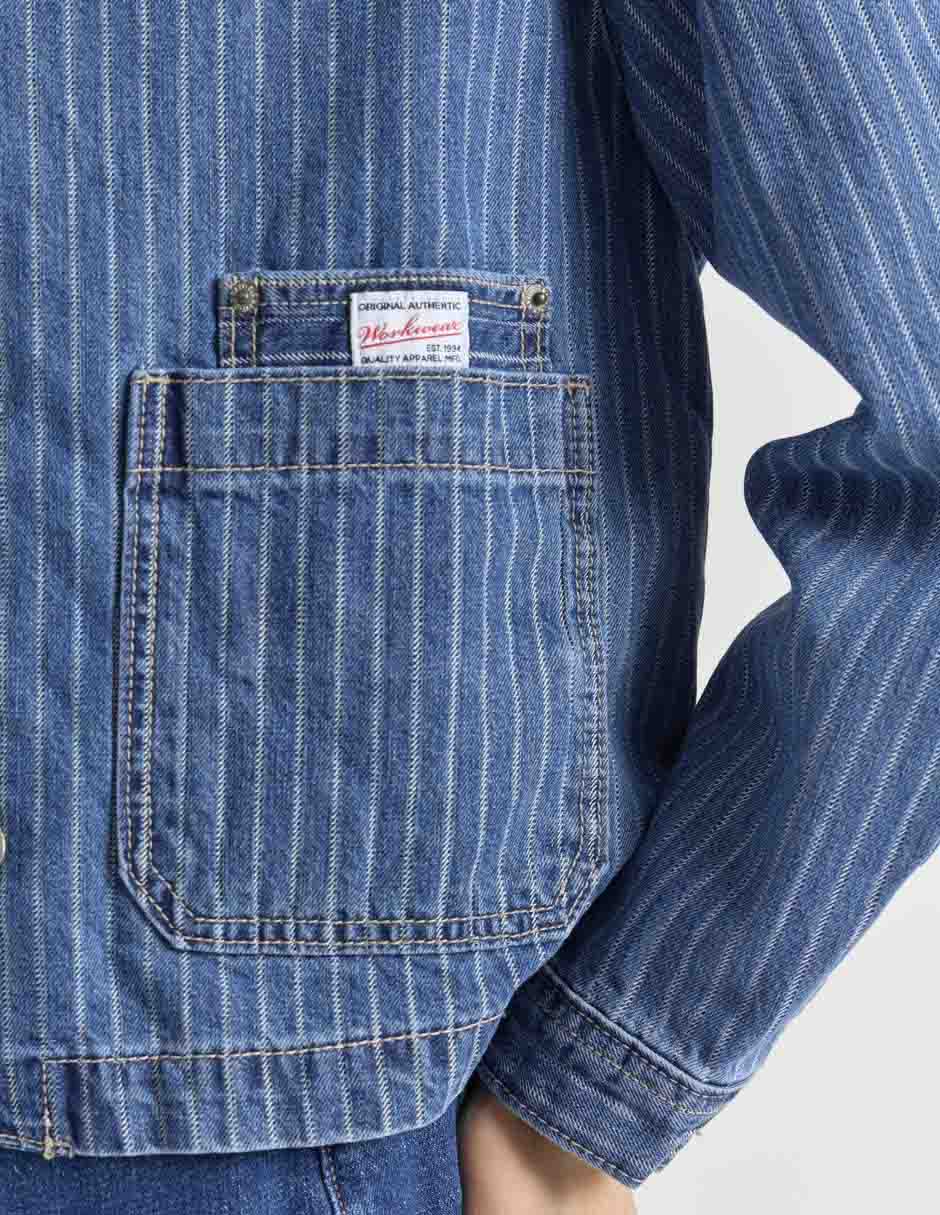 Chamarra denim de algodón para mujer 10