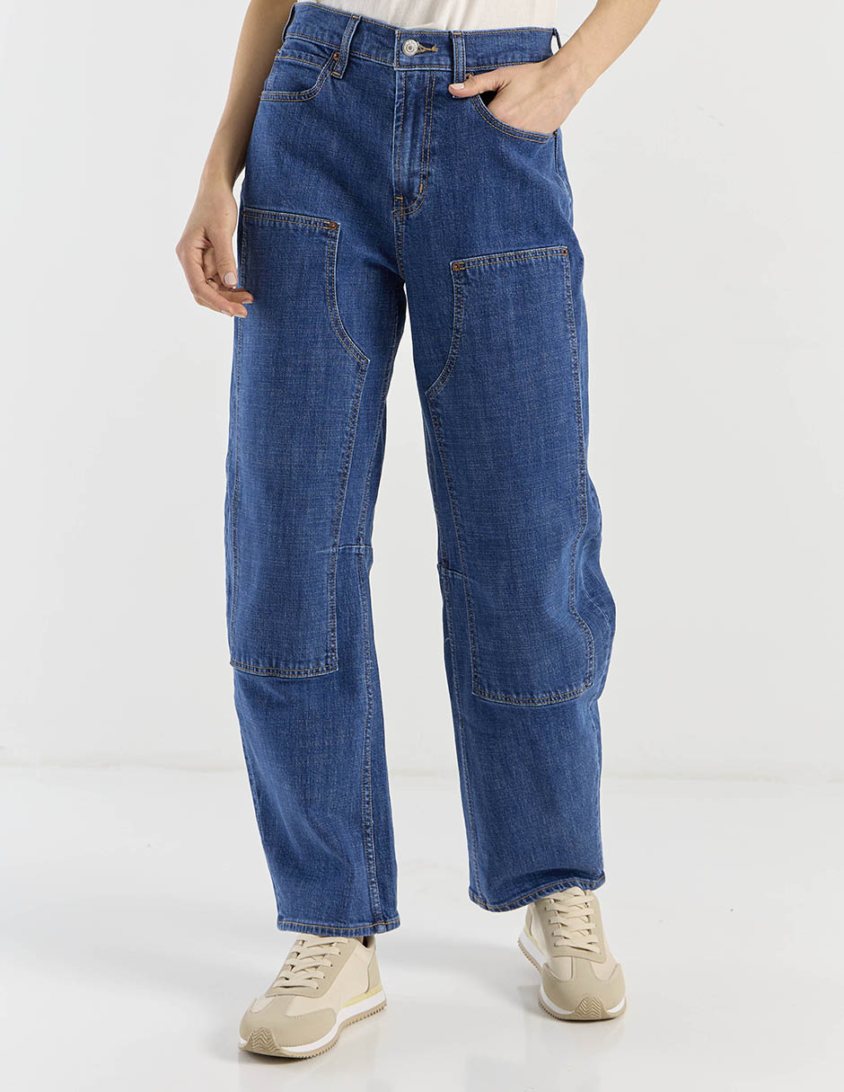Jeans barrel cintura para mujer 1