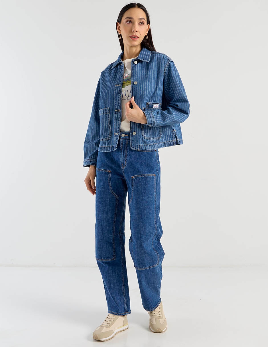 Jeans barrel cintura para mujer 8