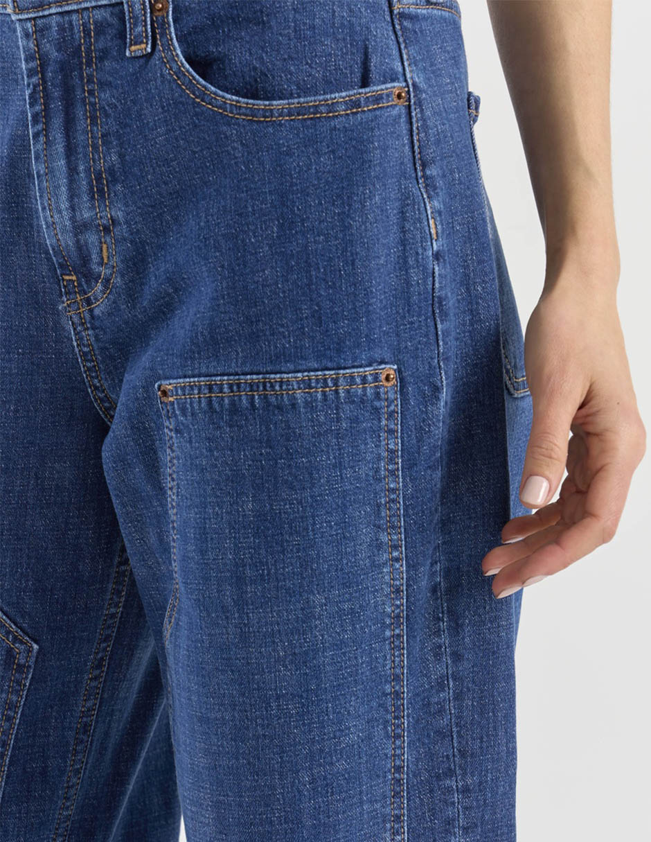 Jeans barrel cintura para mujer 10