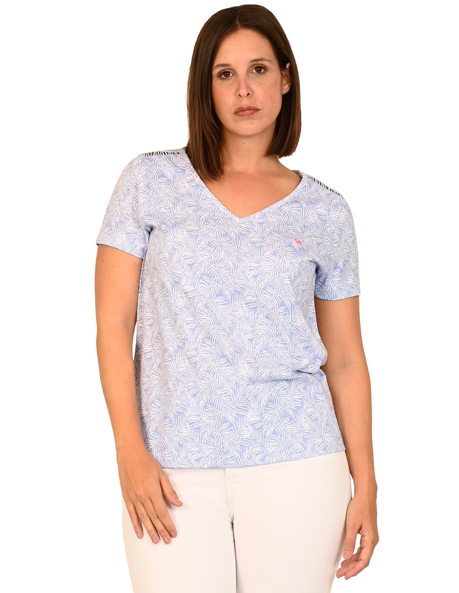 Playera manga corta cuello V para mujer Playera manga corta cuello V para mujer