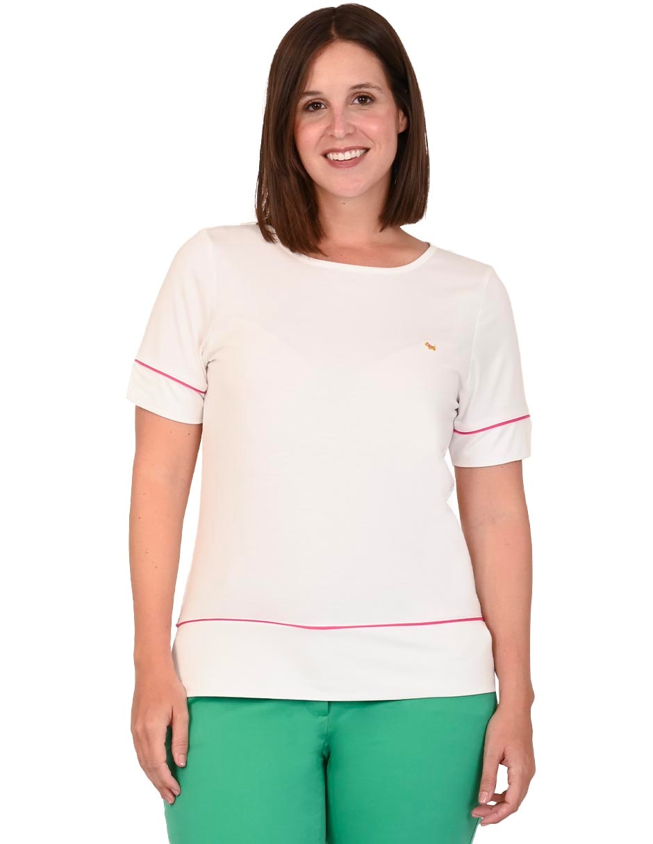 Playera manga corta cuello redondo para mujer