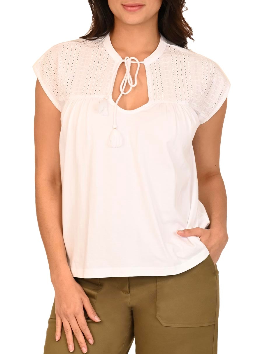 Blusa manga corta para mujer 4