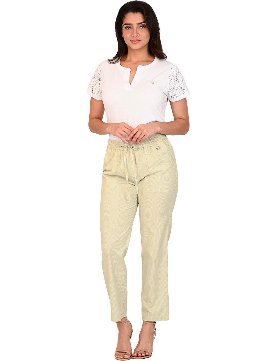 "pantalón" regular amplio "para mujer" 2